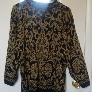 Vintage Alfred Dunner gold filigree 80s sweater